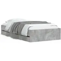 vidaXL Bedframe met lades, betonkleur, 90x200 cm, houtvezelplaat