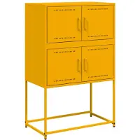 vidaXL Dressoir, mostergele kleur, 68,5 x 38,5 x 107 cm, staal