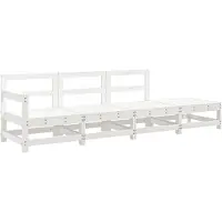 vidaXL 4-delige Loungeset massief grenenhout wit