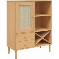 vidaXL Hoge kast SENJA 90x40x112 cm rattan look grenenhout bruin