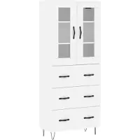 vidaXL Hoge kast, wit, 69,5 x 34 x 180 cm, houtvezel