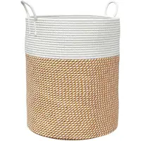 vidaXL Opbergmand Ø 38x46 cm katoen bruin en wit