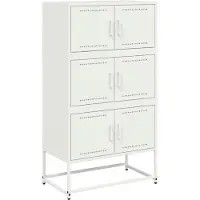 vidaXL Dressoir, wit, 68,5 x 38,5 x 123,5 cm, staal
