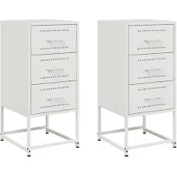 vidaXL Nachtkastjes 2 st 36x39x78 cm staal wit