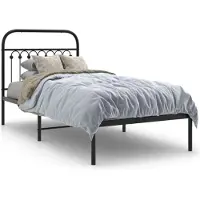 vidaXL Bedframe met hoofdbord metaal zwart 90x200 cm