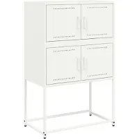vidaXL Dressoir 68,5x38,5x107 cm staal wit