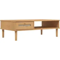 vidaXL Salontafel SENJA, rotanlook, bruin, 100x55x33 cm, grenenhout