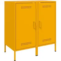 vidaXL Dressoirs 2 st 36x39x79 cm staal mosterdgeel