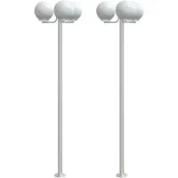 vidaXL Wegverlichting, 2 stuks, zilverkleurig, 215 cm, roestvrij staal