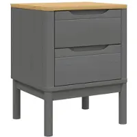 vidaXL Nachtkastje FLORO 45x39x57 cm massief grenenhout grijs