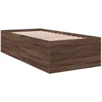 vidaXL Bedframe bewerkt hout bruin eikenkleur 100x200 cm