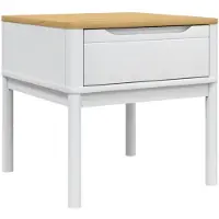 vidaXL Lamptafel FLORO 55x55x54 cm massief grenenhout wit