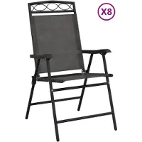 vidaXL Klapstoelen, 8 stuks, gemêleerd grijs, staal en Textilene