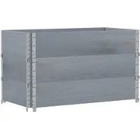 vidaXL Palettenframe, 3 stuks, grijs, 100x50 cm, massief grenenhout