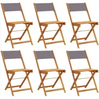 vidaXL Klapstoelen set van 6 stuks, antracietkleurige stof en massief hout.