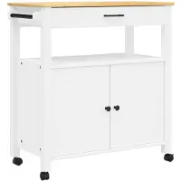 DKD Home Decor Keukenwagen MONZA, 84x40x90 cm, massief grenenhout