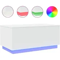 vidaXL Salontafel met LED-verlichting, wit, 90x50x40 cm