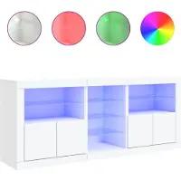 vidaXL Dressoir met LED-verlichting 181,5x37x67 cm wit