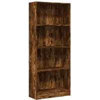 vidaXL Boekenkast 60x24x143 cm bewerkt hout gerookt eikenkleurig