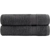 vidaXL Badhanddoeken SOLUND 2 st 600 g/m² 100x150 cm antraciet