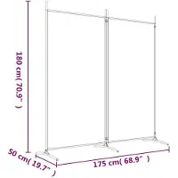 vidaXL Kamerscherm met 2 panelen 175x180 cm stof zwart