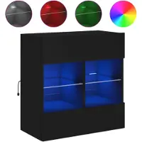 vidaXL TV-wandmeubel met LED-verlichting, zwart, 58,5 x 30 x 60,5 cm