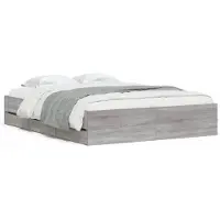 vidaXL Bedframe met lades bewerkt hout grijs sonoma eiken 140x200 cm