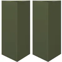 vidaXL Plantenbakken 2 st driehoek 40x34,5x75 cm staal olijfgroen