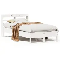 vidaXL Massief houten bed zonder matras, wit, 75x190 cm, van grenenhout