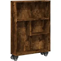 vidaXL Opbergtrolley smal 48x13x68 cm bewerkt hout gerookt eikenkleur