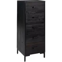 vidaXL Ladekast 42x35x110 cm massief grenenhout zwart