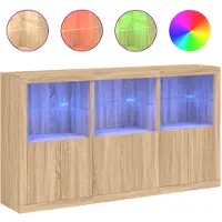 vidaXL Dressoir met LED-verlichting 181,5x37x100 cm sonoma eikenkleur