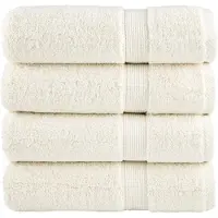 vidaXL Badhanddoeken SOLUND 4 st 600 g/m² 70x140 cm crèmekleurig