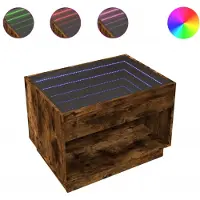 vidaXL Salontafel met Infinity-LED en beukenhoutfineer, 70x50x50 cm
