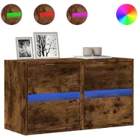 vidaXL Tv-wandmeubels met LED 2 st 41x31x45 cm gerookt eikenkleurig
