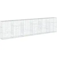 vidaXL Gabion met deksel, 600x50x150 cm, verzinkt staal