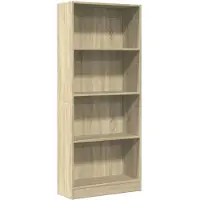 vidaXL Boekenkast 60x24x143 cm bewerkt hout sonoma eikenkleurig