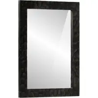 vidaXL Badkamerspiegel 50x70x2,5 cm massief mangohout en glas zwart