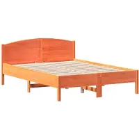 vidaXL Bed met matras massief grenenhout wasbruin 140x190 cm
