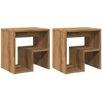 vidaXL Nachtkastjes 2 st 40x30x40 cm bewerkt hout artisanaal eiken