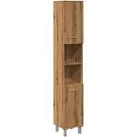 vidaXL Badkamerkast 30x30x179 cm bewerkt hout artisanaal eikenkleurig