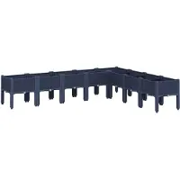 vidaXL Plantenbak met poten 200x160x42 cm polypropeen blauwgrijs