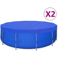 vidaXL Zwembadafdekkingen, 2 stuks, PE, rond, 540 cm, 90 g/m²