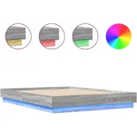 vidaXL Bedframe met LED-verlichting grijs sonoma eikenkleur 160x200 cm
