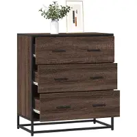 vidaXL Dressoir 68x35x76 cm bewerkt hout en metaal bruin eikenkleur