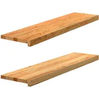 vidaXL Traptreden 2 st 100x30x2 cm massief eikenhout lichtbruin