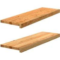 vidaXL Traptreden 2 st 80x30x2 cm massief eikenhout lichtbruin