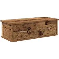 vidaXL Wandkast 60x26x18,5 cm bewerkt hout oud houtkleurig