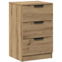vidaXL Nachtkastje 40x36x65 cm bewerkt hout artisanaal eikenkleurig