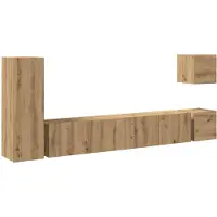 vidaXL 5-delig Tv-meubelset wandmontage bewerkt hout artisanaal eiken